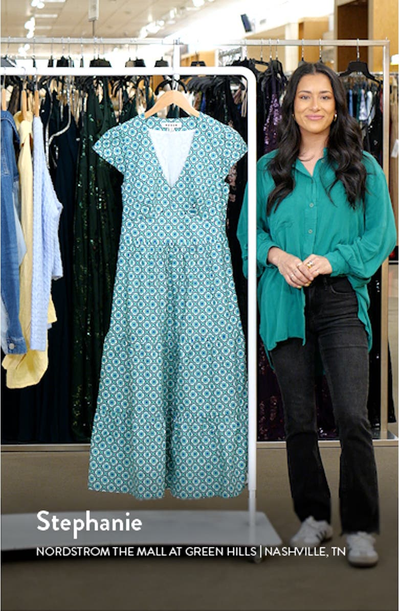 May Short Sleeve Cotton Midi Dress, sales video thumbnail