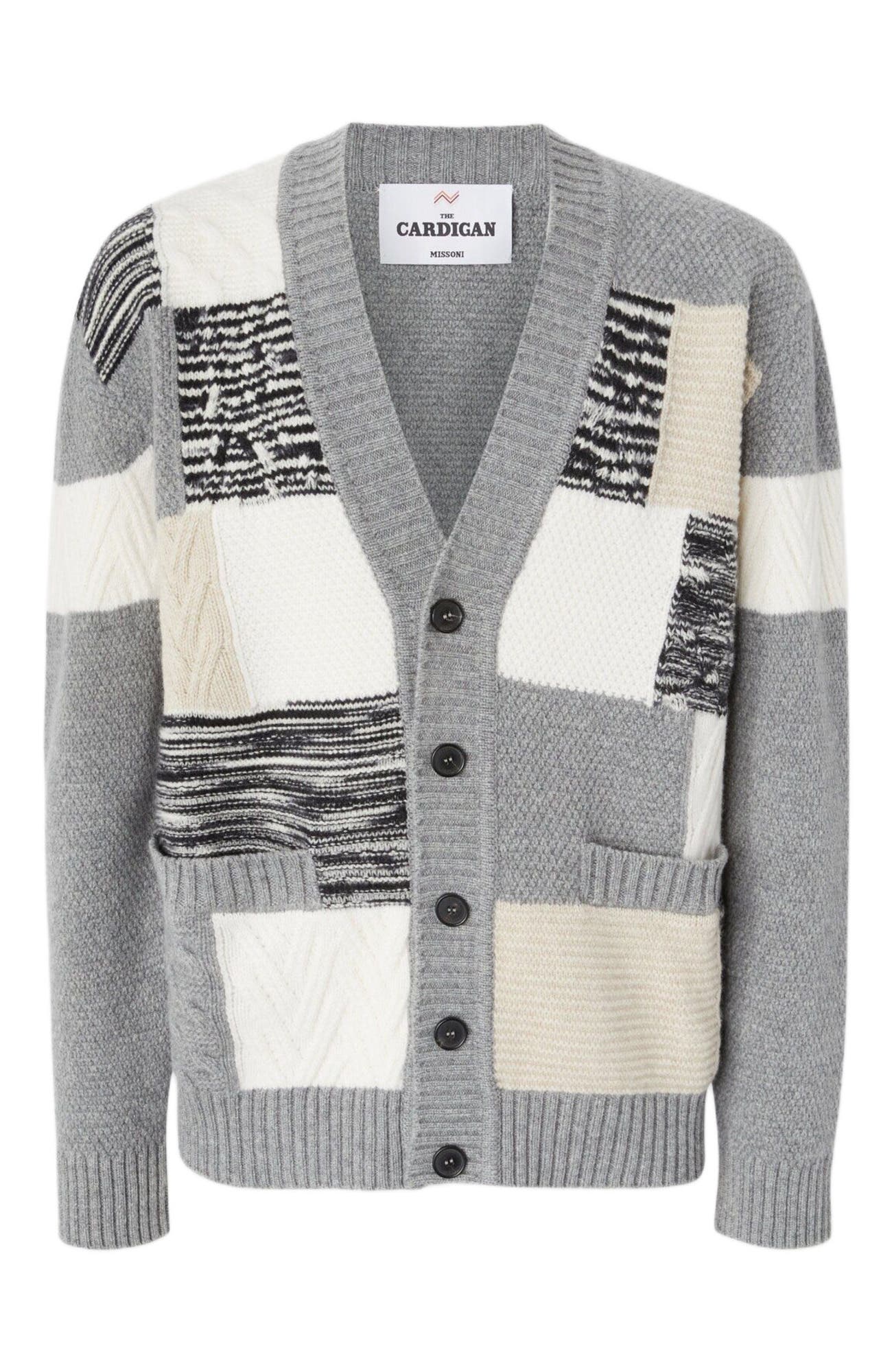 The Cardigan In Pure Wool With Flame And Zigzag Inserts - image 2