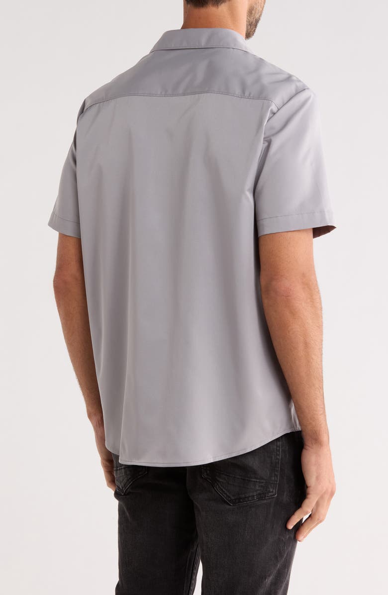 Scotch & Soda Floral Embroidered Short Sleeve Button-Up Shirt, Alternate, color,