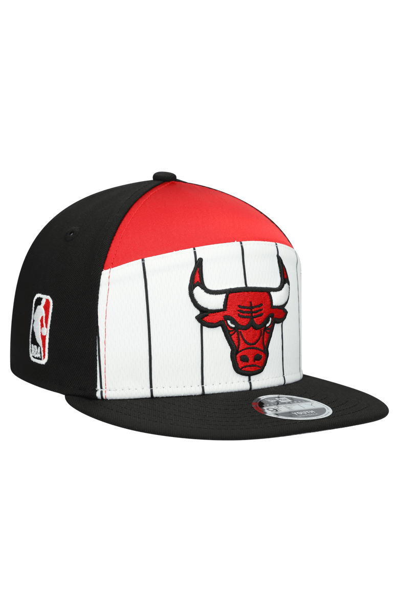 New Era Youth New Era White/Black Chicago Bulls 2025 NBA Tip Off Split Panel 9FIFTY Snapback Hat, Main, color, White