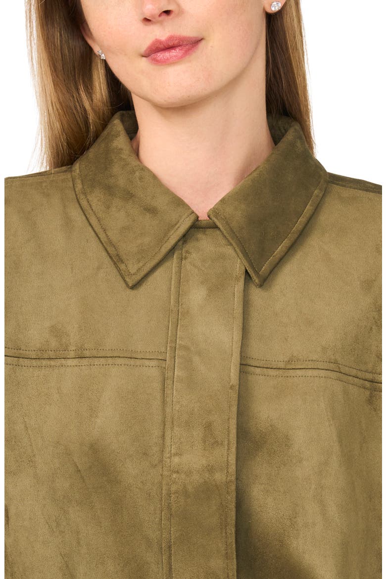 Faux Suede Bubble Bomber Jacket, Alternate, color, LUXE OLIVE
