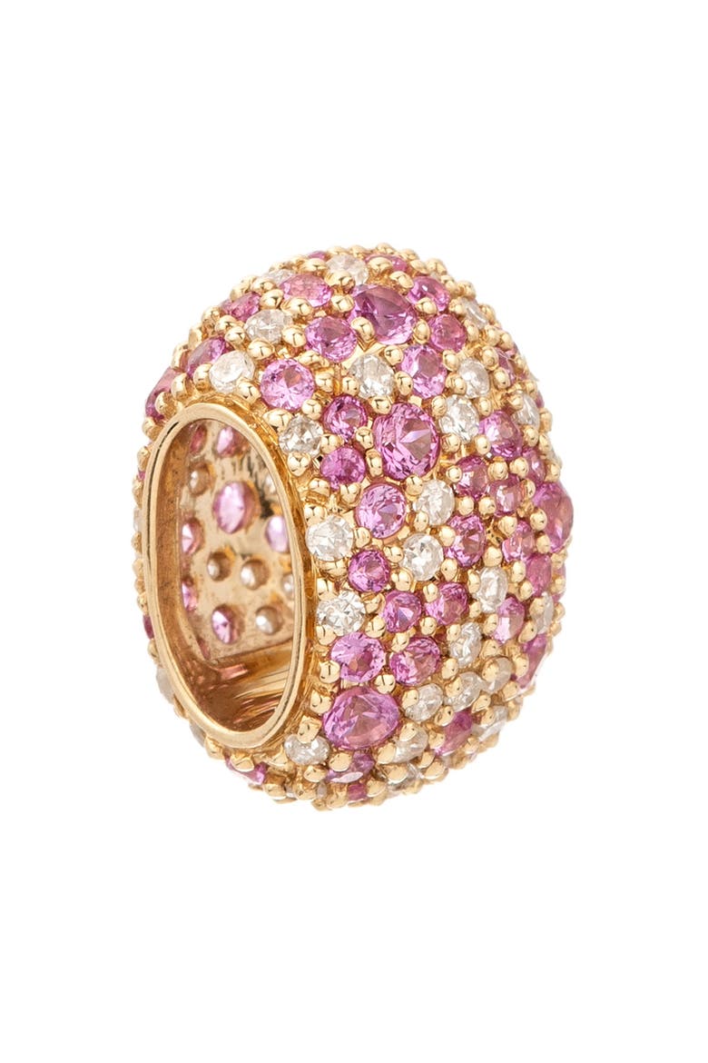 Pavé Sapphire & Diamond Pendant Charm, Alternate, color, YELLOW GOLD/ PINK