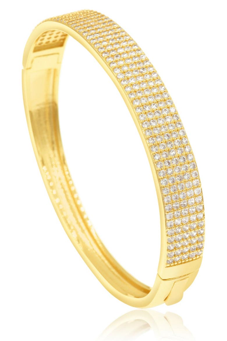 Five Row Pavé Bangle Bracelet, Alternate, color, GOLD