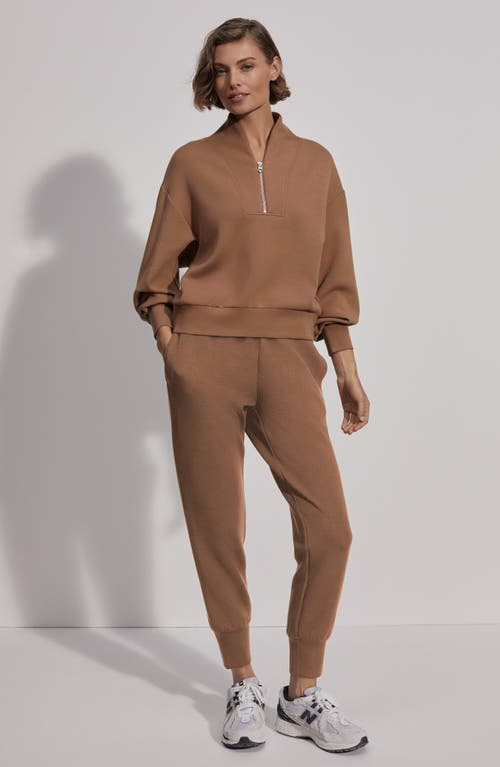 Varley Davidson Woven Sweatshirt In Taupe Marl