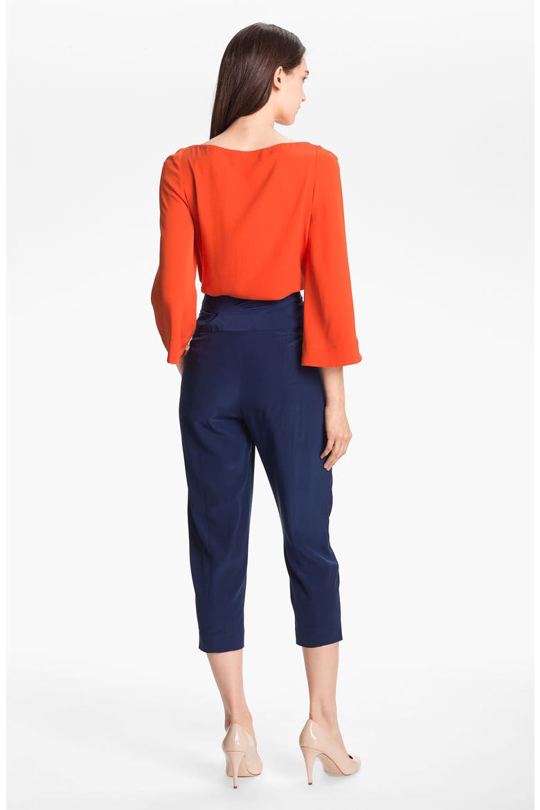 'Yohanna' Silk Top, Alternate, color, BLOOD ORANGE