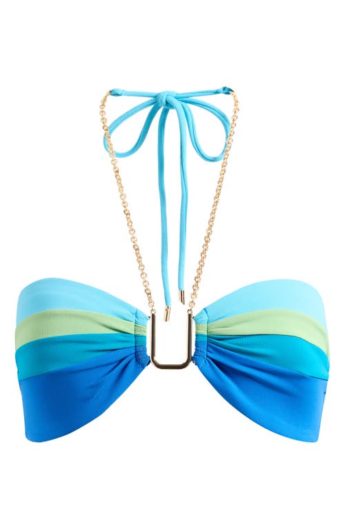 Robin Piccone Keeley Bandeau Bikini Top in Cool at Nordstrom, Size Large