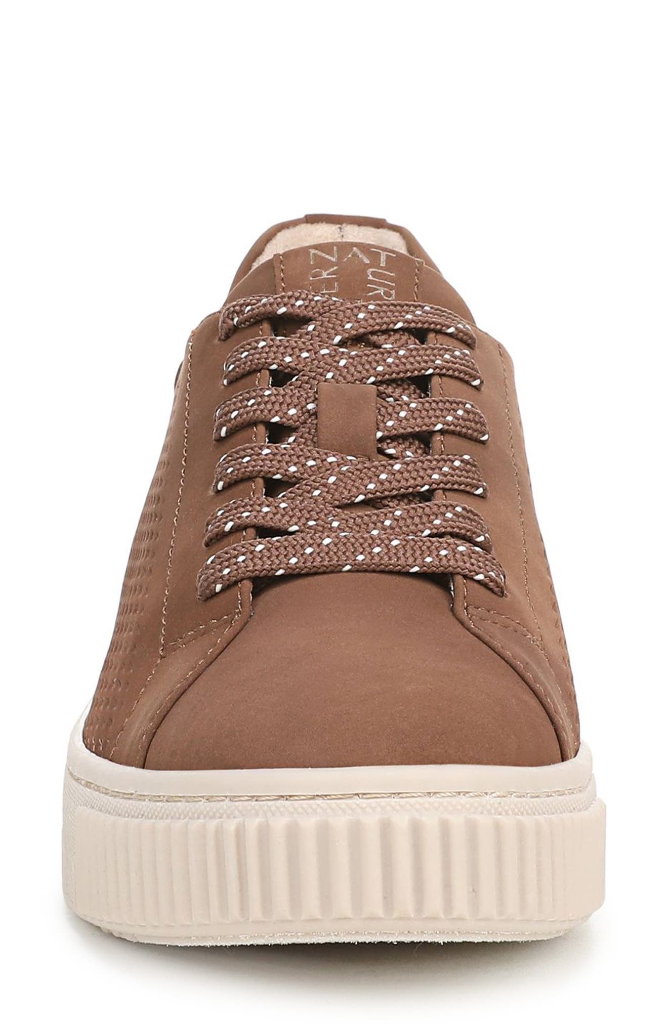 Turner Perforated Platform Sneaker, Alternate, color, MID BROWN FAUX LEATHER