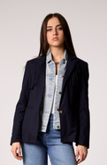 BLUE REVIVAL Helen Fringe Blazer with Removable Denim Insert