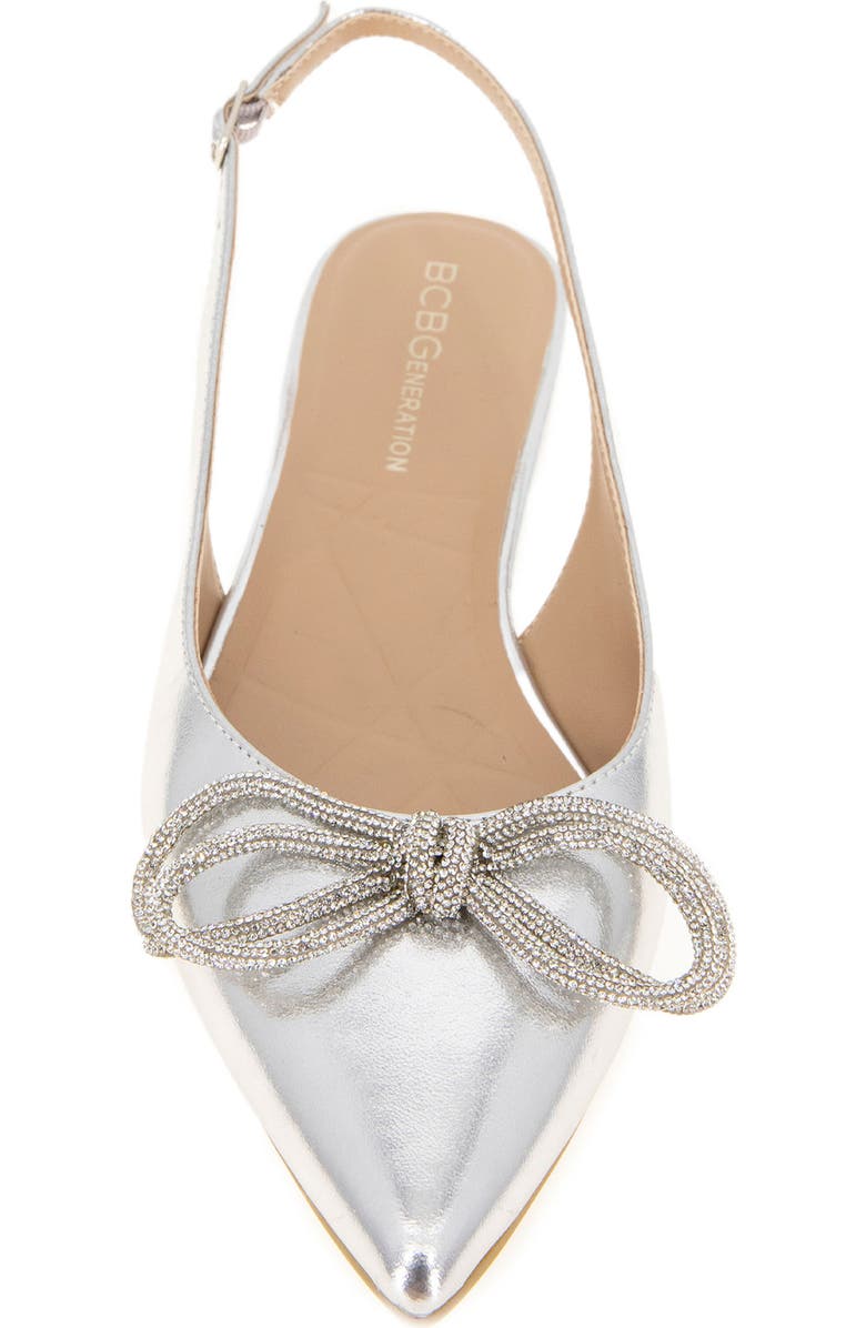 BCBGeneration Kristin Pointed Toe Slingback Mule, Alternate, color, Silver