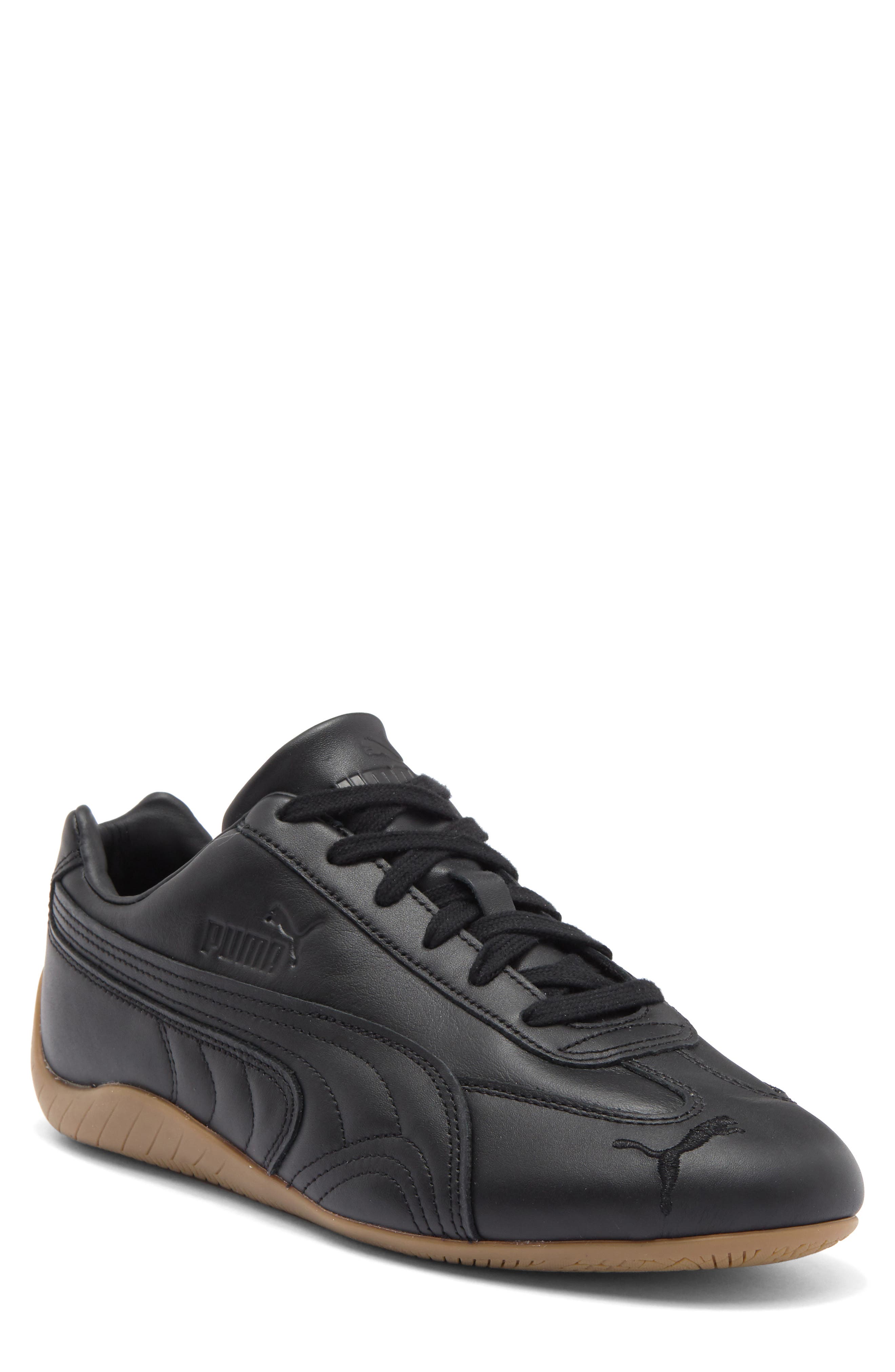 PUMA Speedcat Leather Sneaker, Main, color, Puma Black