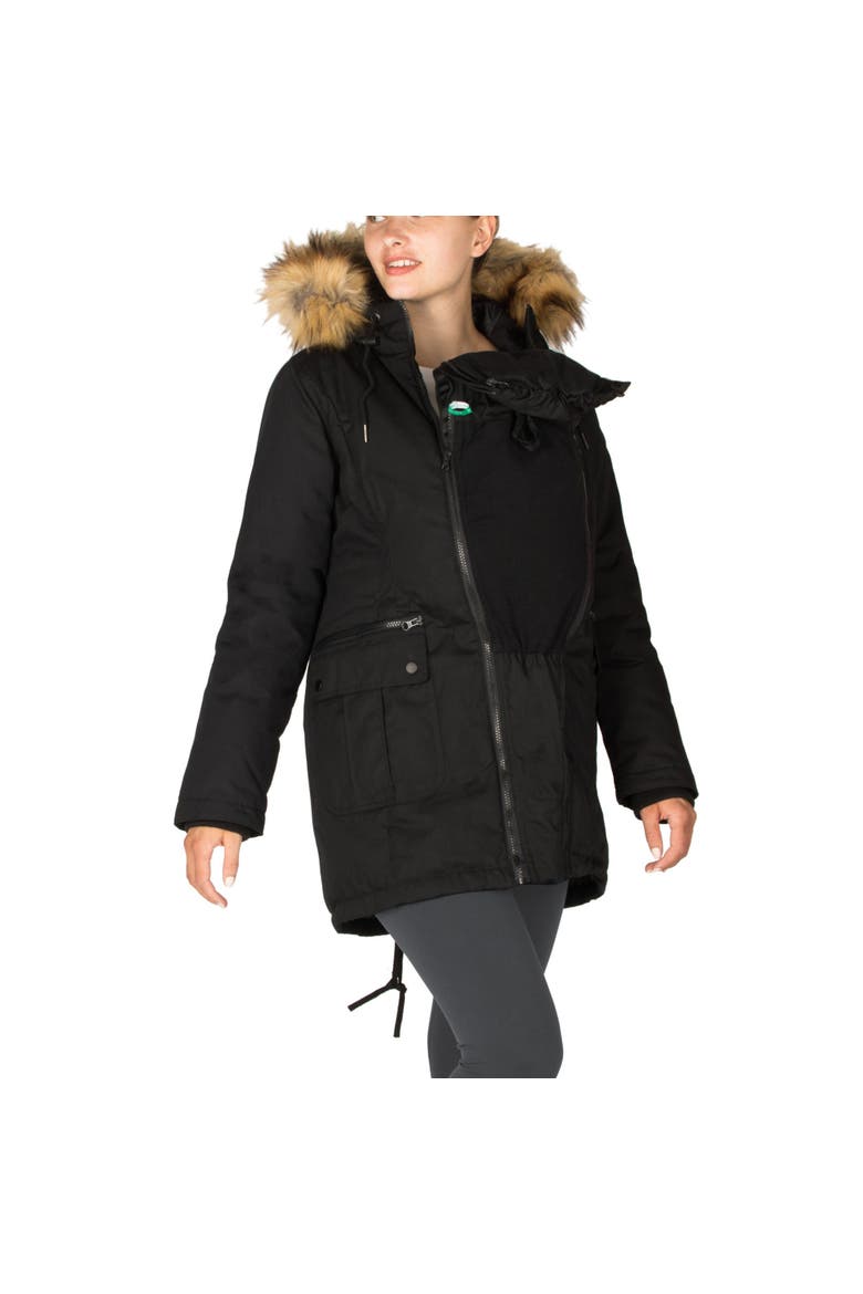 Convertible Down 3-in-1 Maternity Jacket, Alternate, color, BLACK