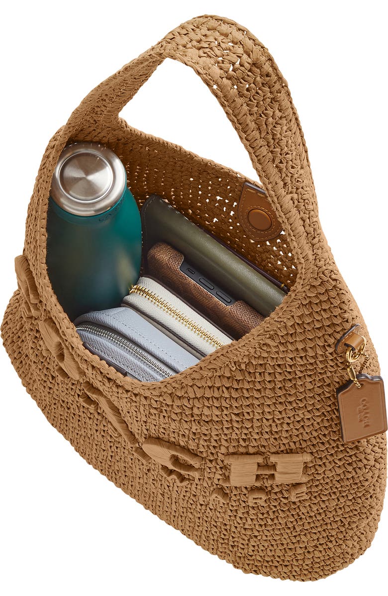 COACH Brooklyn 28 Straw Shoulder Bag, Alternate, color,