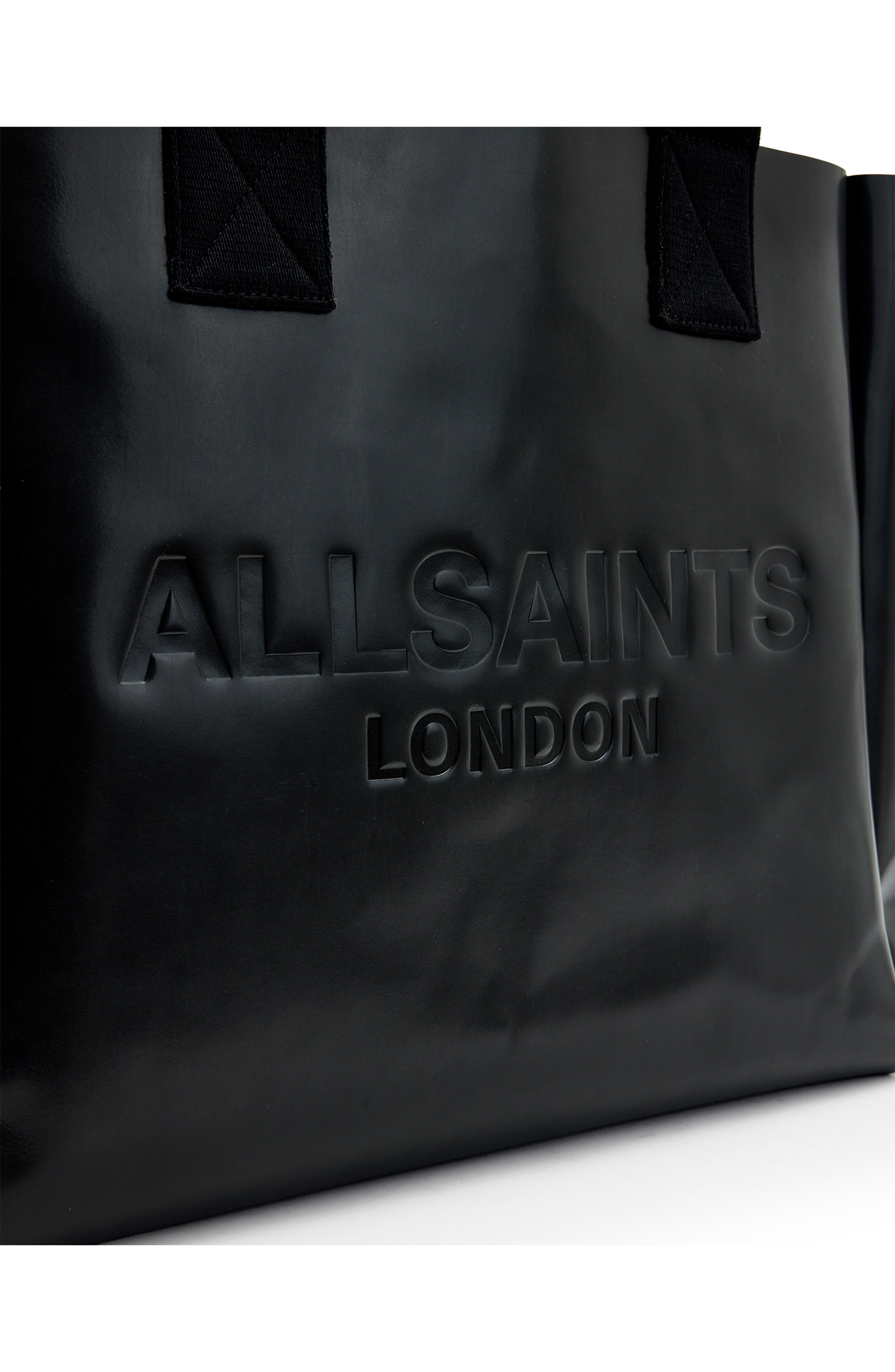 AllSaints Izzy Leather Tote, Alternate, color, Black