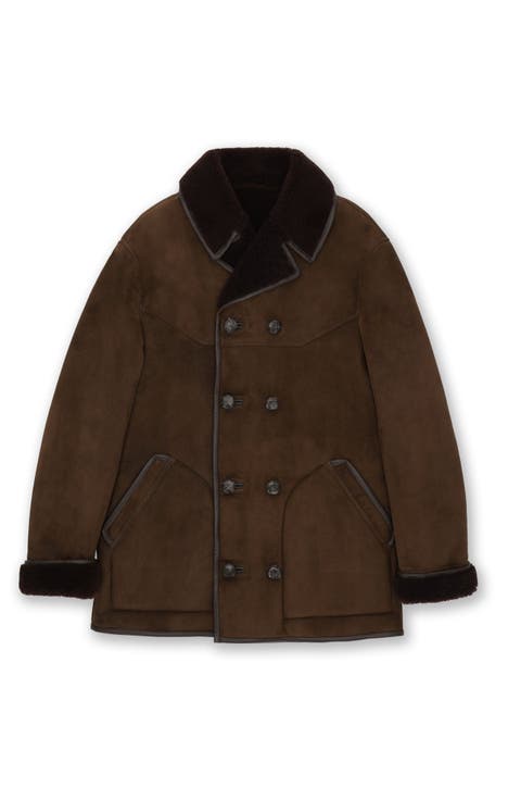 Double Breasted Shearling Jacket