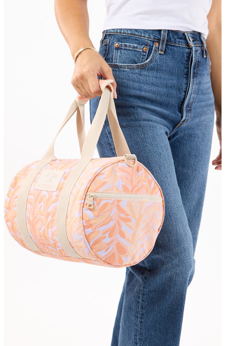 Aloha Collection Stubby Lei Stand Nylon Duffle Bag, Alternate, color, Peachy