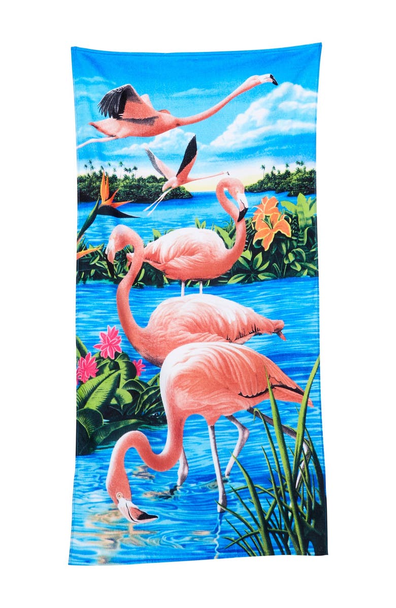 DOHLER Flamingo & Lake Beach Towel - Multi, Main, color,