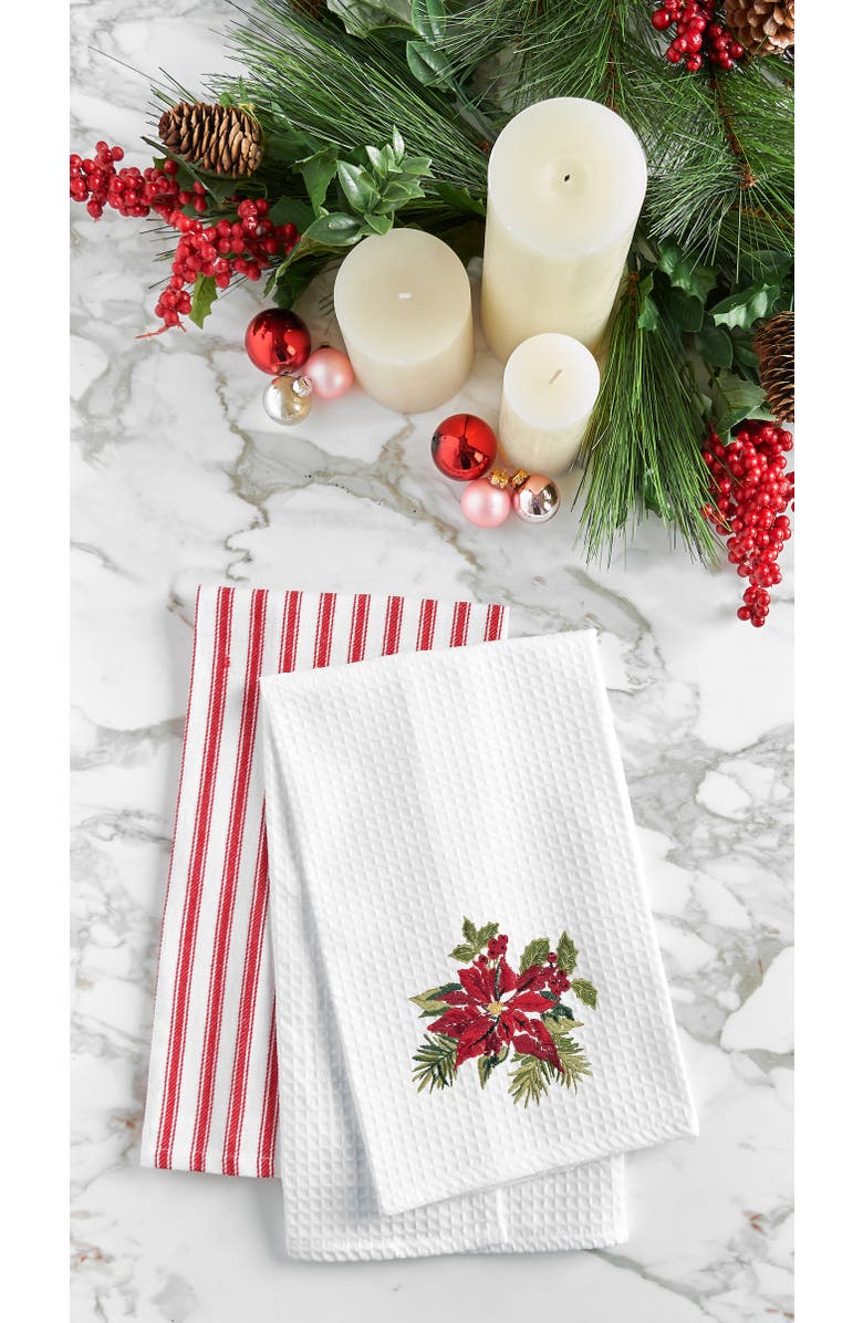 C&F Home Poinsettia Botanical Towel, Alternate, color, Red