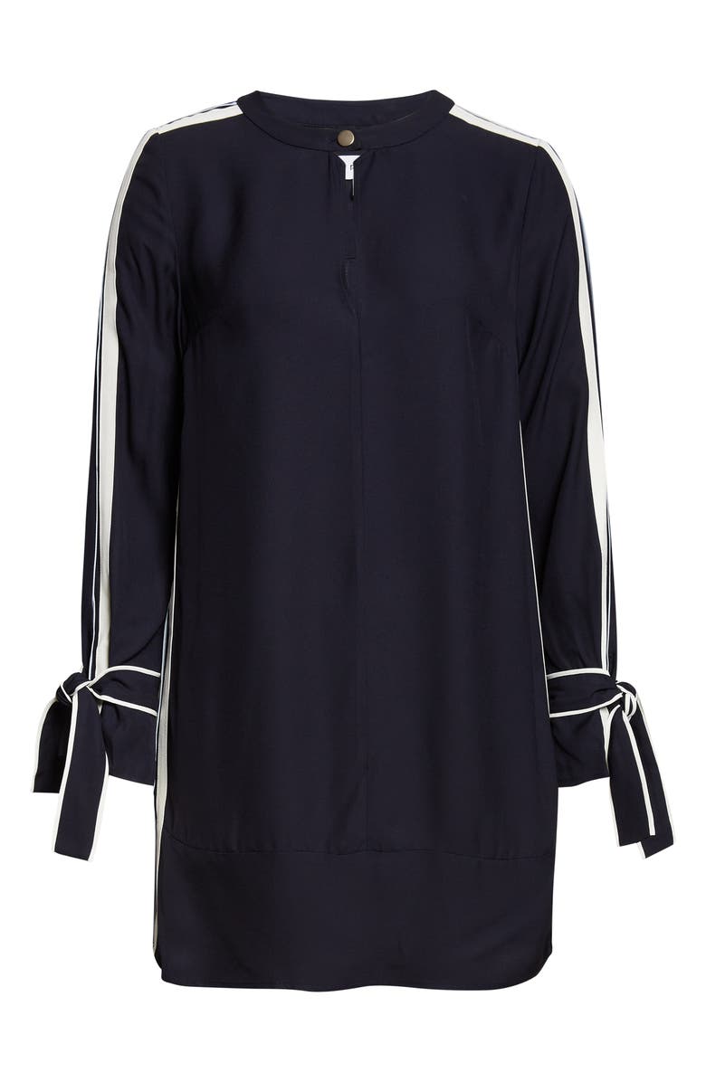 Reiss Tammy Long Sleeve Tipped Shift Dress, Main, color, Navy