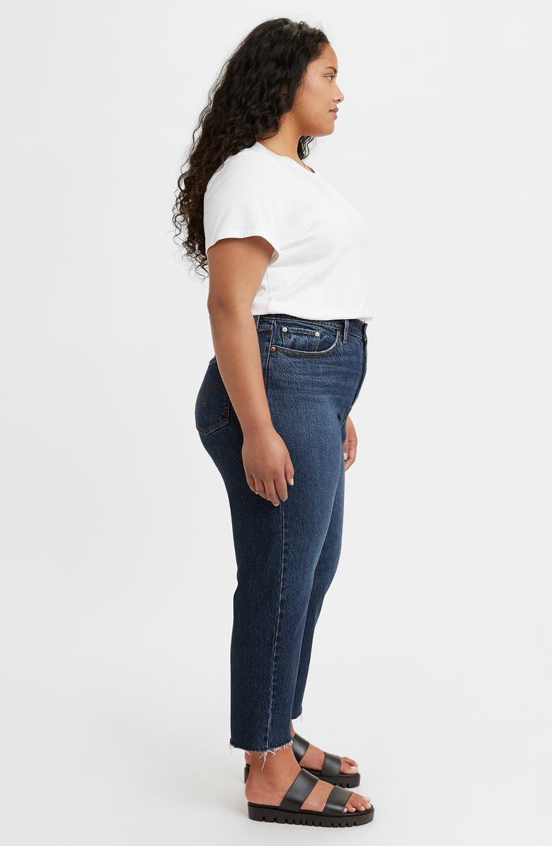 Levi's<sup>®</sup> Wedgie High Waist Raw Hem Straight Leg Jeans, Alternate, color, 
