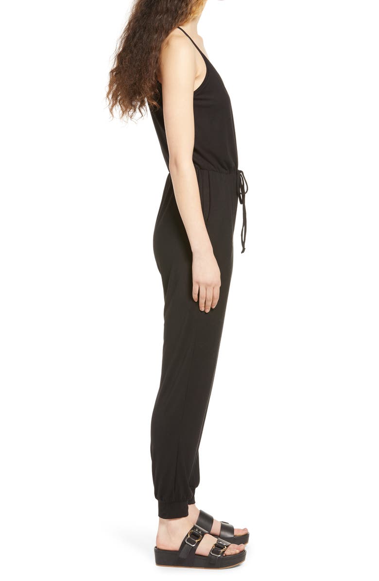Fraiche by J Cami Jumpsuit, Alternate, color, Black