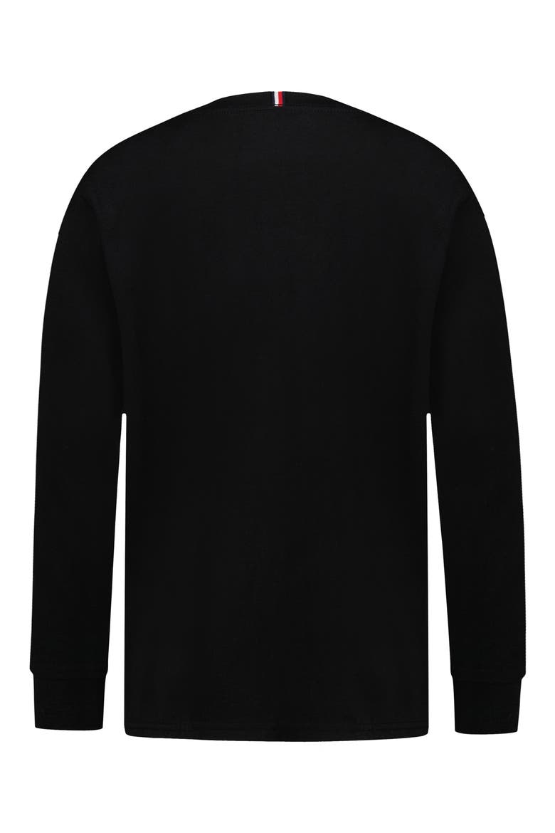 Kids' Plaid Logo Long Sleeve T-Shirt, Alternate, color, BLACK