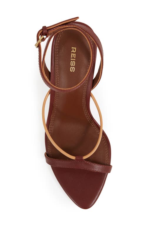 Reiss Tan Leather Strappy Heeled Sandals