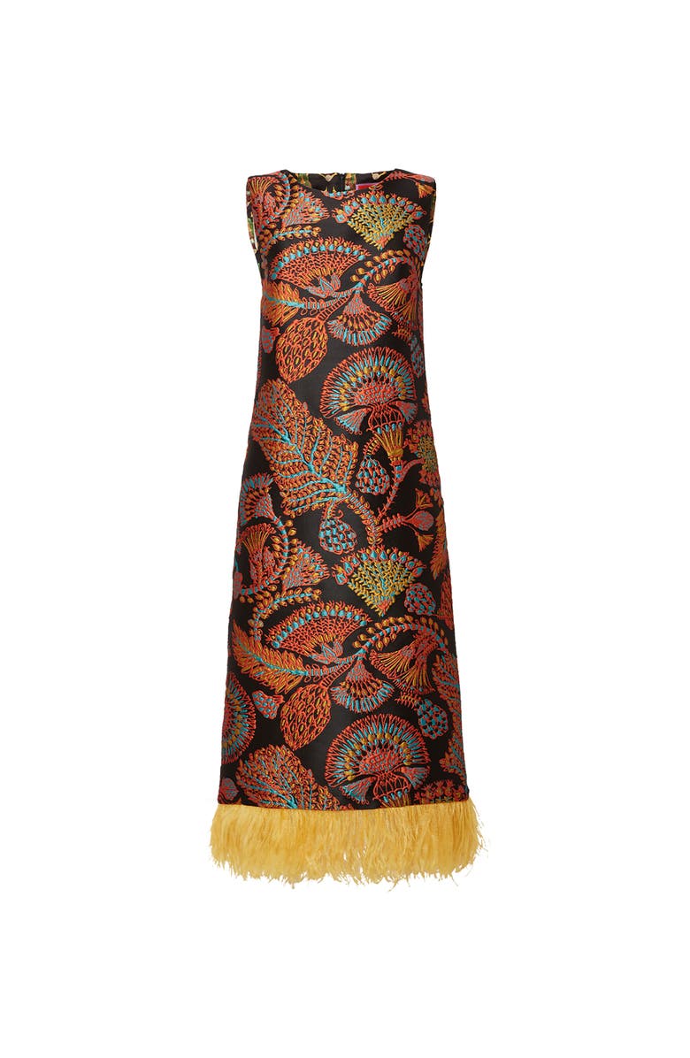 La DoubleJ Column Dress Jacquard Sicomore Black, Alternate, color,