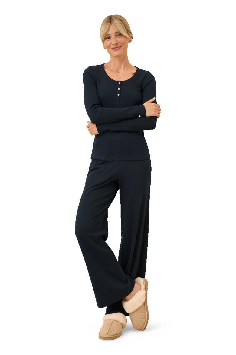 Dream Rib Slim Henley Made with Organic Cotton, Main, color, Midnight Blue