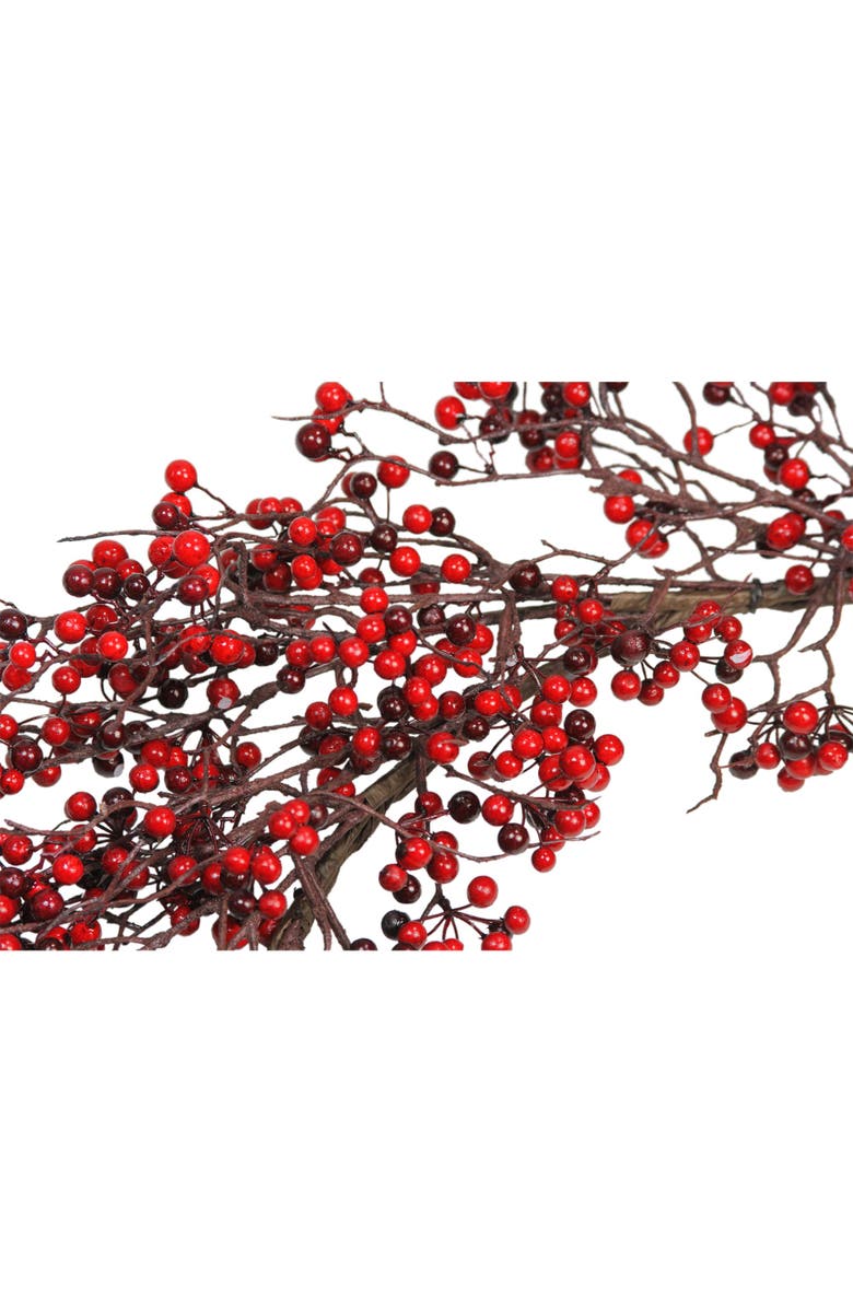 Select Artificials 24" Autumn Harvest Red and Burgundy Currant Berry Artificial Wreath - Unlit, Alternate, color,
