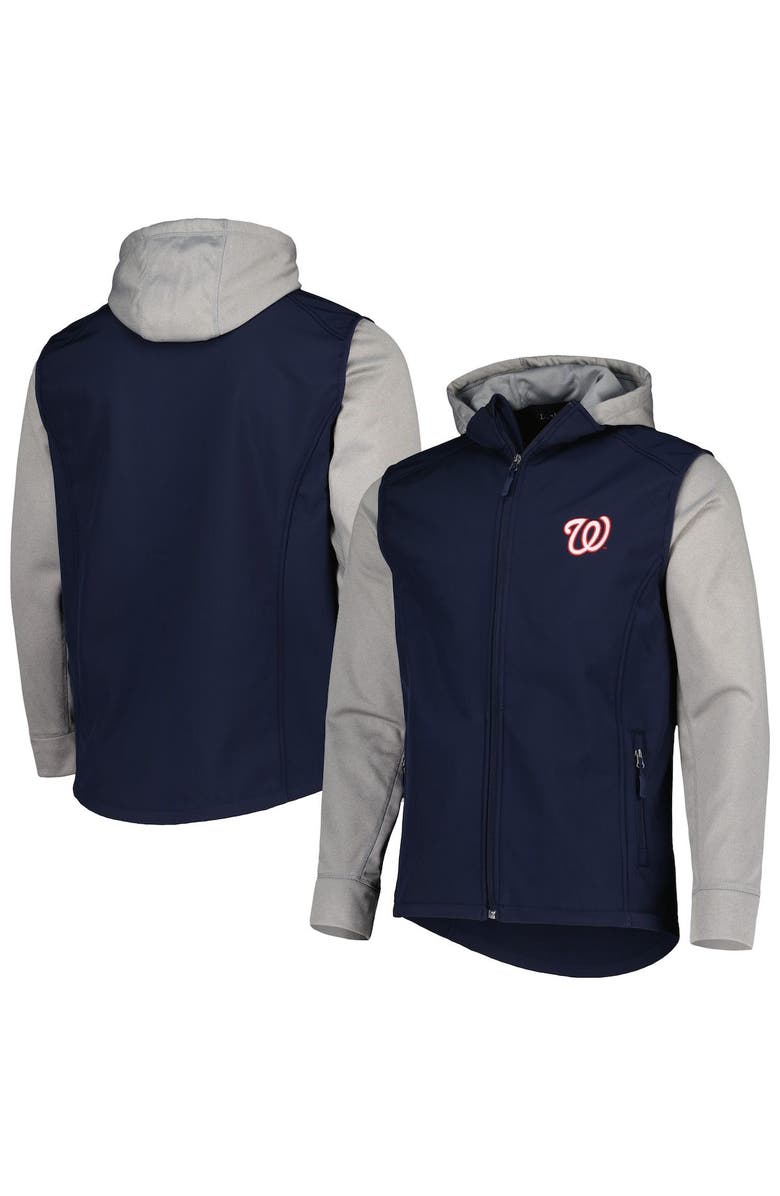DUNBROOKE Men's Dunbrooke Navy/Heather Gray Washington Nationals Alpha Full-Zip Jacket, Alternate, color, Navy