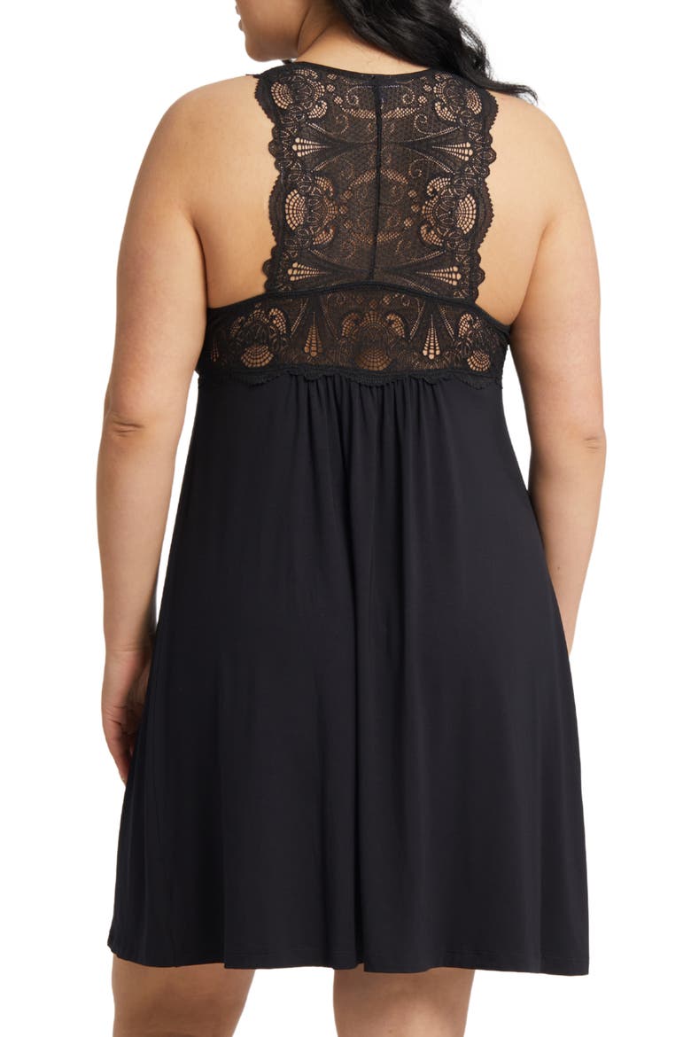 Belle Epoque Fuller Cup Lace Chemise, Alternate, color, BLACK