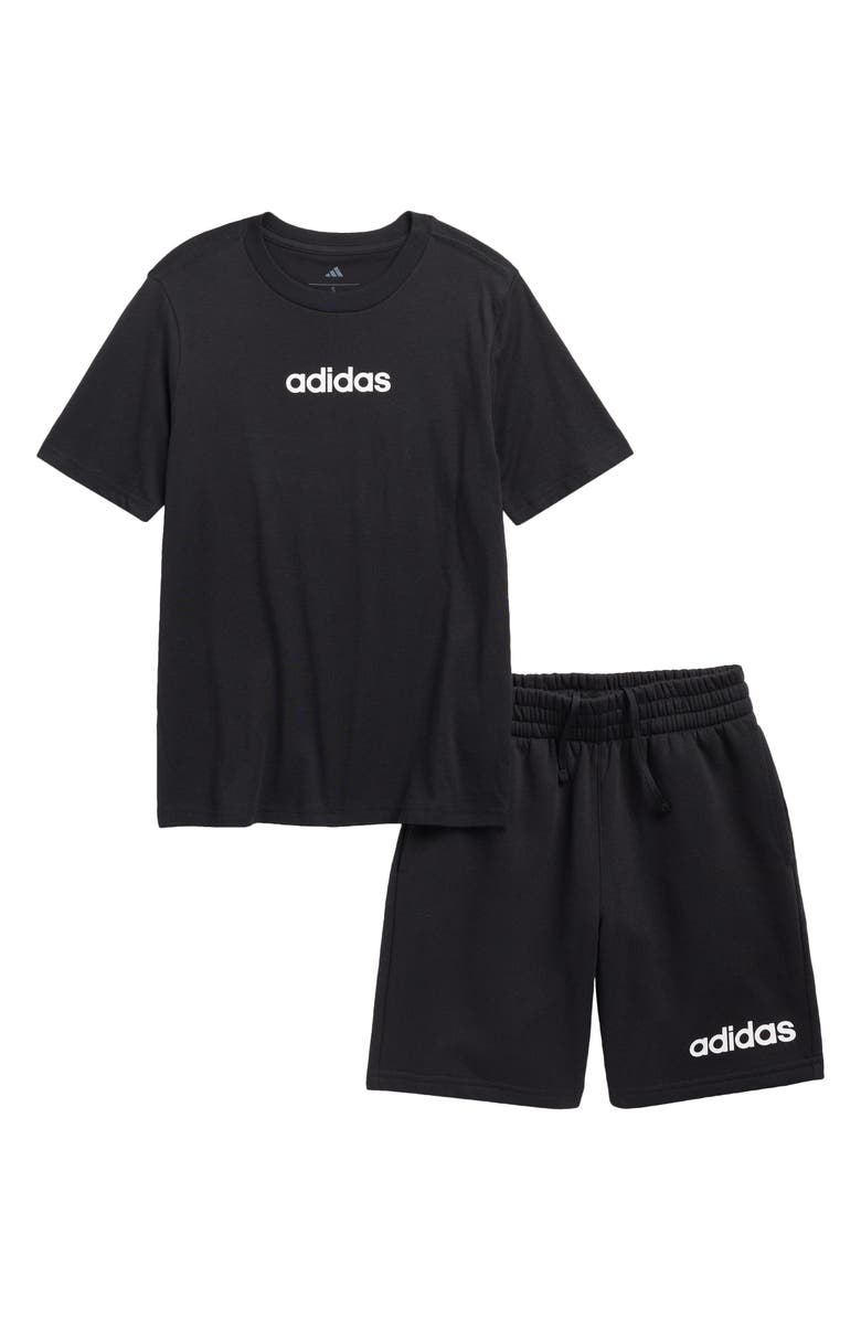 adidas Kids' Logo Graphic T-Shirt & Shorts Set, Main, color, Black