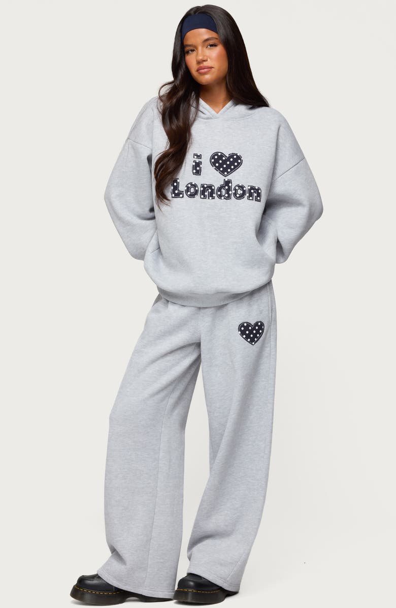 EDIKTED I Heart London Hoodie, Alternate, color, Gray-Melange