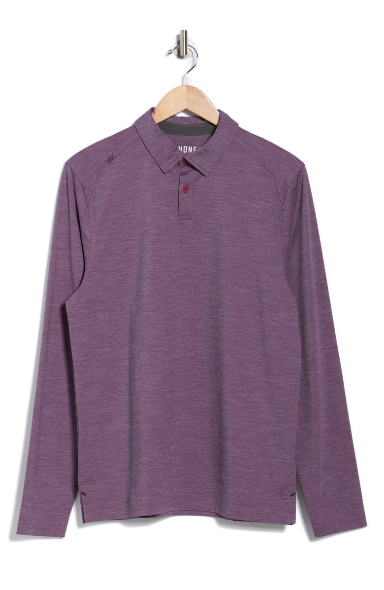 Rhone Commuter Long Sleeve Polo, Alternate, color, Maroon Oxford