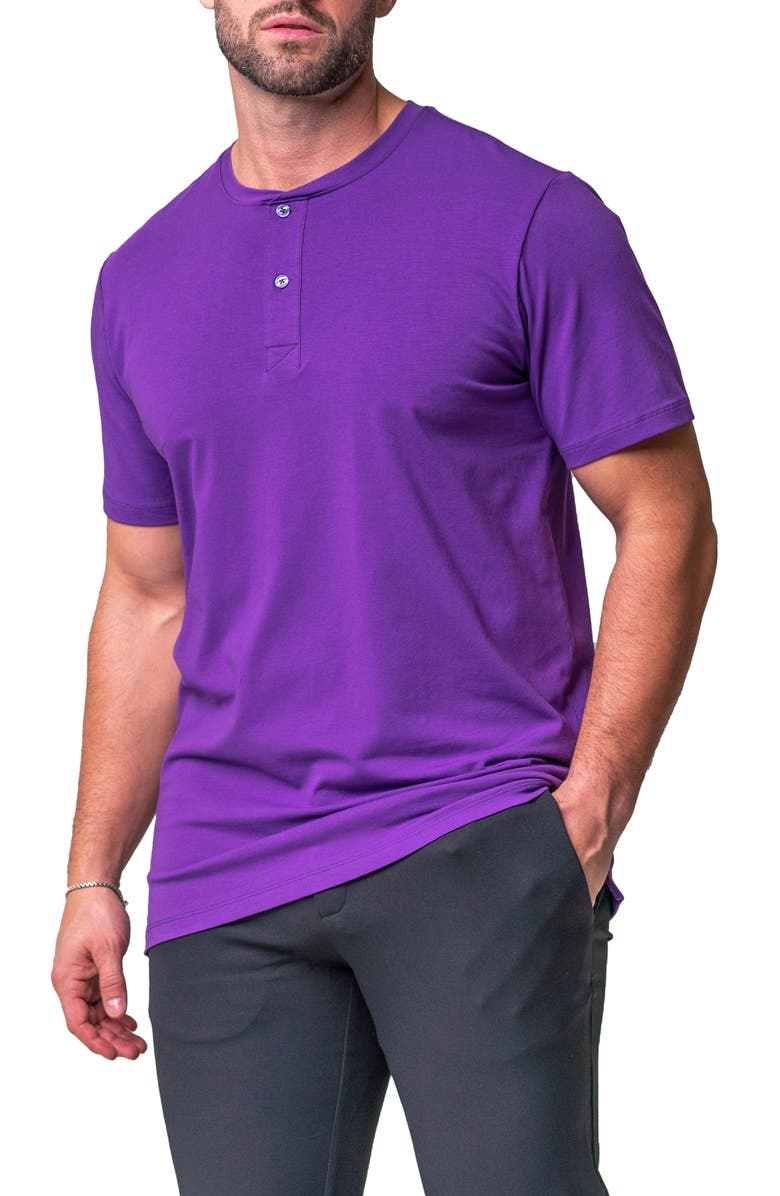 Maceoo Core Short Sleeve Henley, Alternate, color, Purple