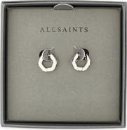 AllSaints Hexagon Huggie Hoop Earrings