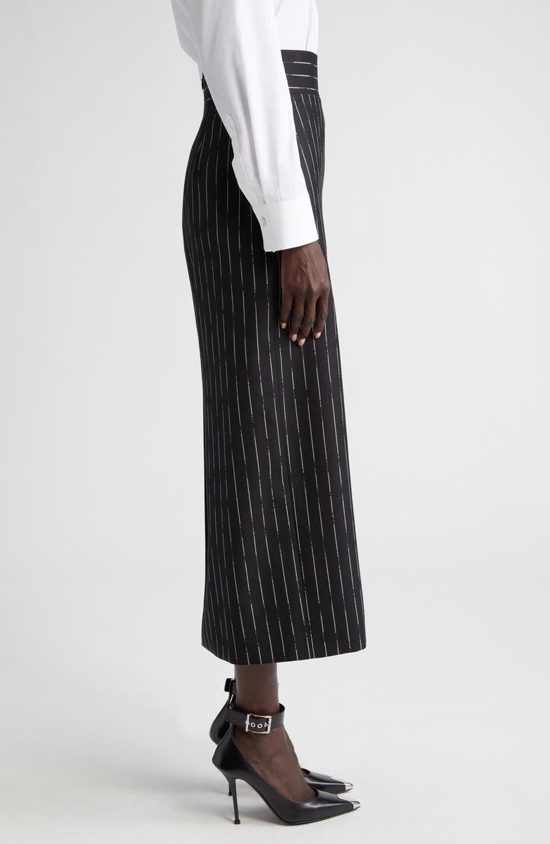 McQueen Chalk Stripe Wool Pencil Skirt, Alternate, color, 