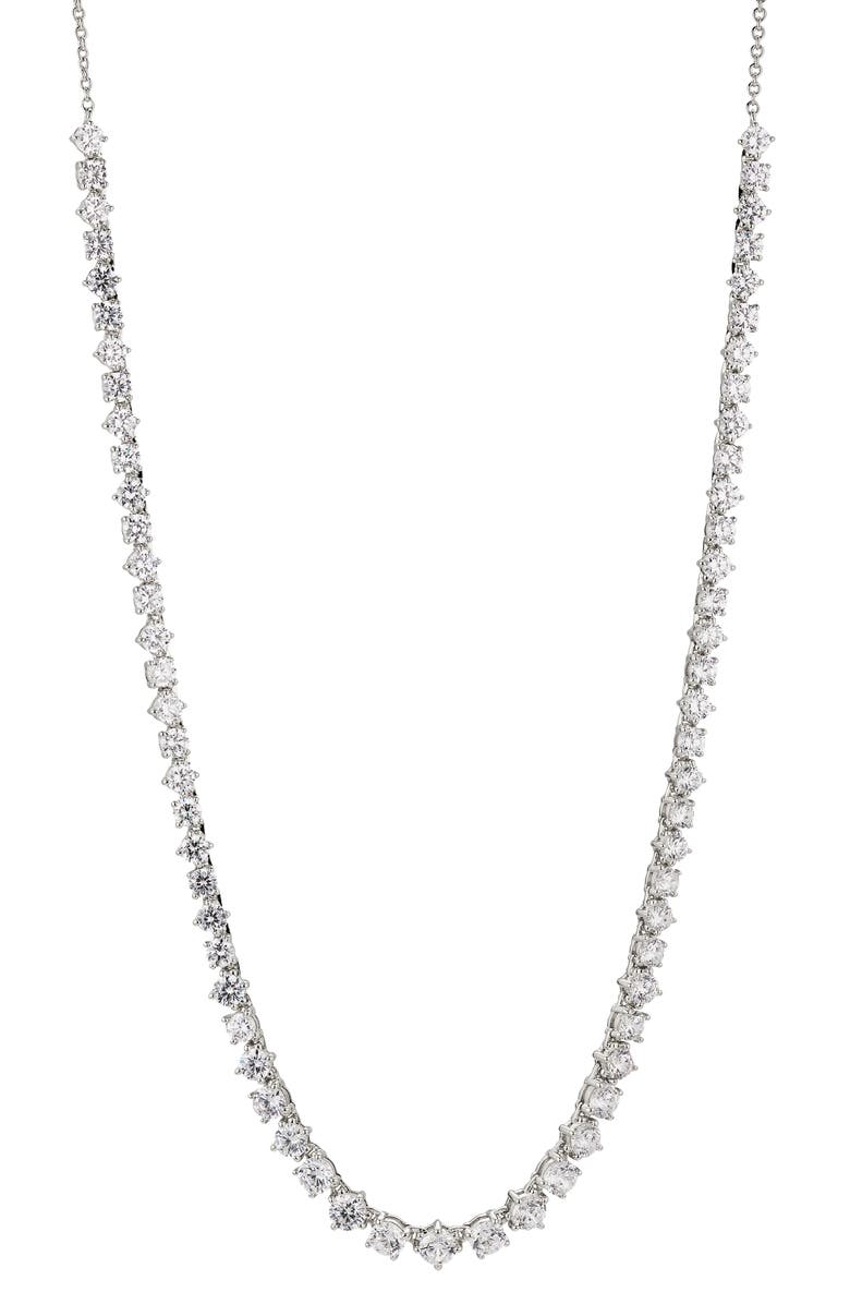 Nadri Tezoro Cubic Zirconia Tennis Necklace, Main, color, 