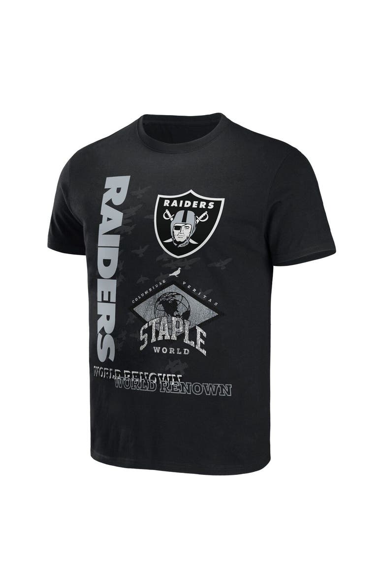 STAPLE Men's NFL x Staple Black Las Vegas Raiders World Renowned T-Shirt, Alternate, color,