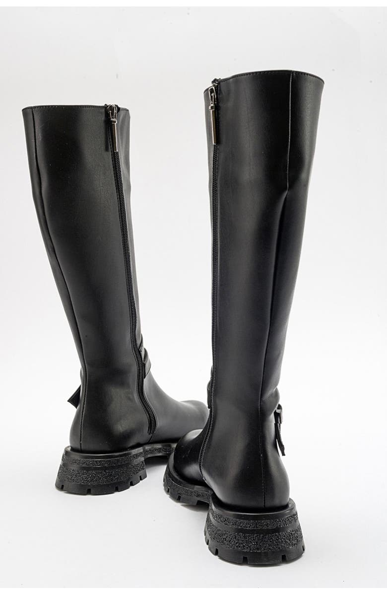 Prologue Shoes Covela Knee High Boot, Alternate, color, Black Faux Leather