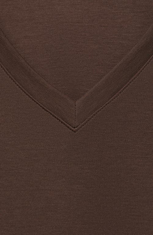 Mango V-neck Cotton Nightgown In Brown