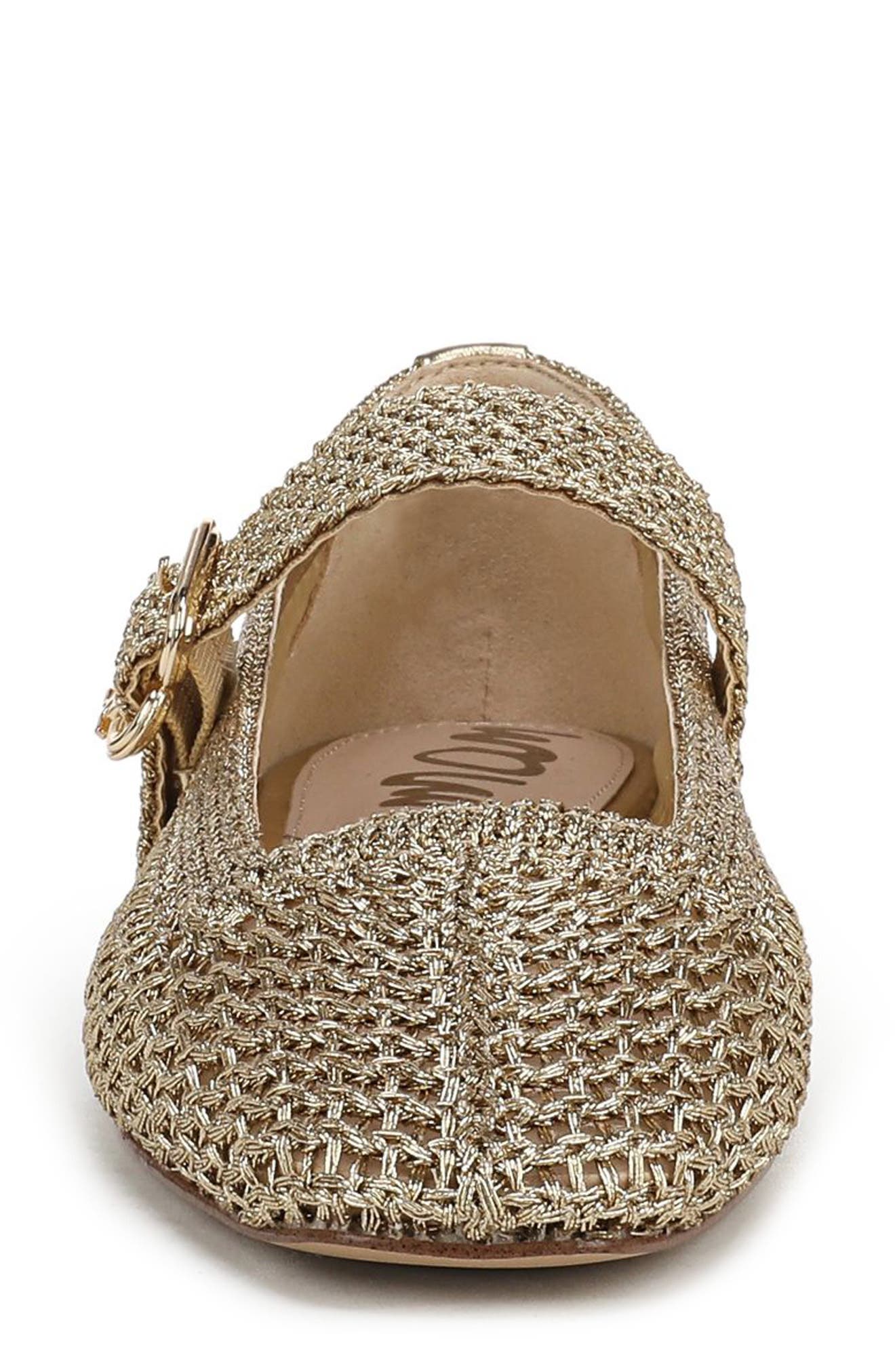 Michaela Knit Mary Jane Flat, Alternate, color, AMBER GOLD