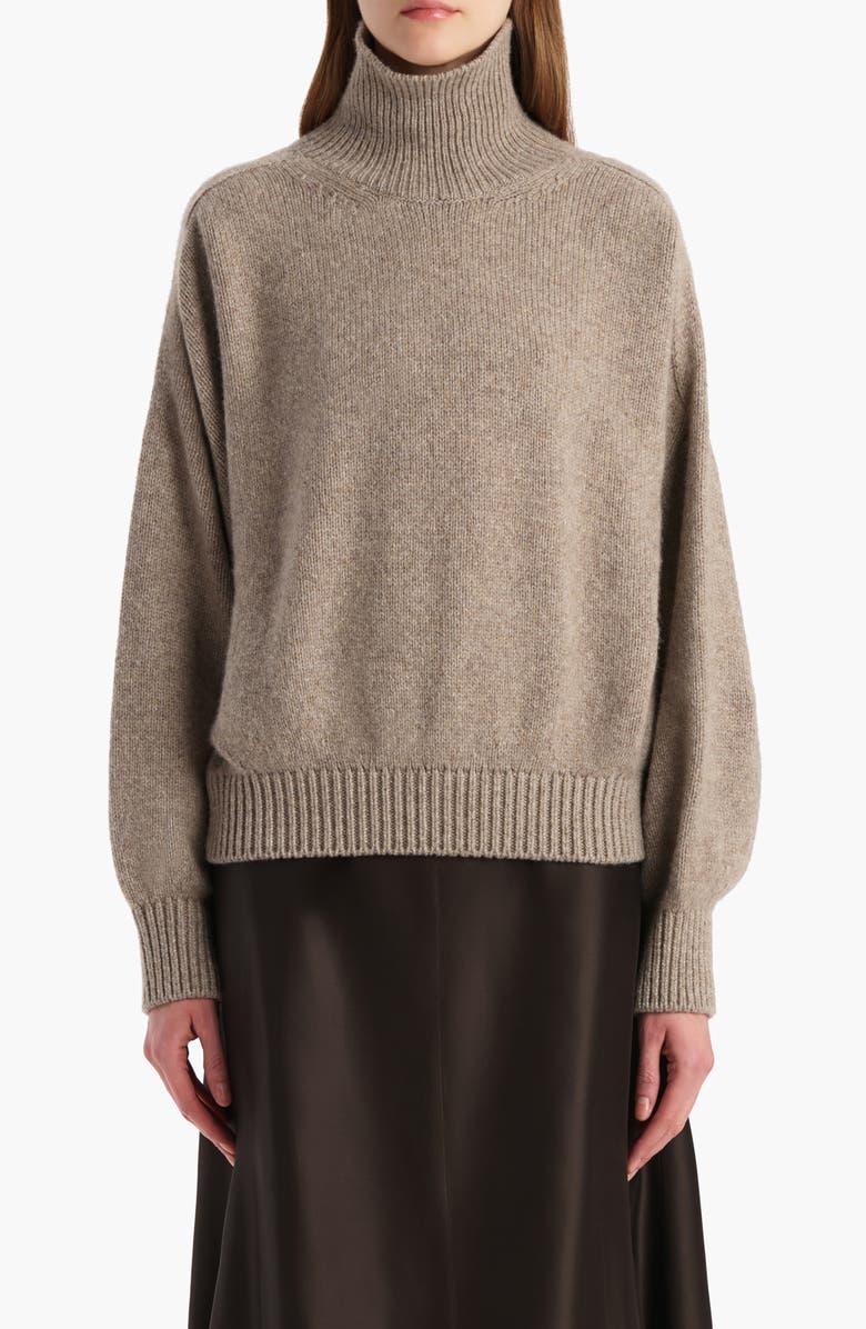 Khaite Willem Oversize Cashmere Turtleneck Sweater, Main, color, Sepia
