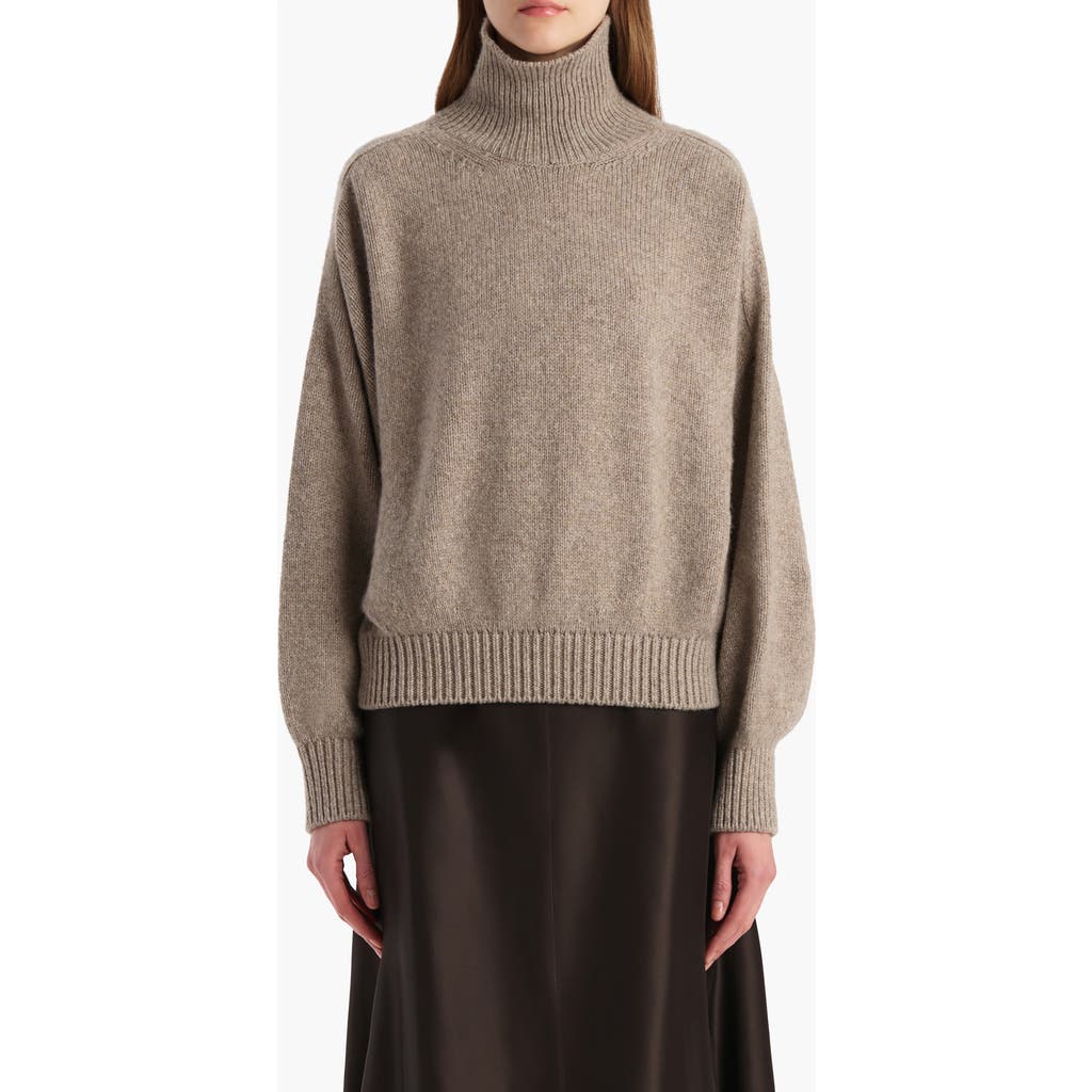 Khaite Willem Oversize Cashmere Turtleneck Sweater In Brown