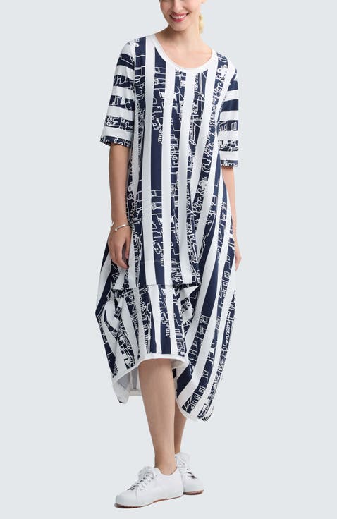 Amethyst Striped Jersey Dress