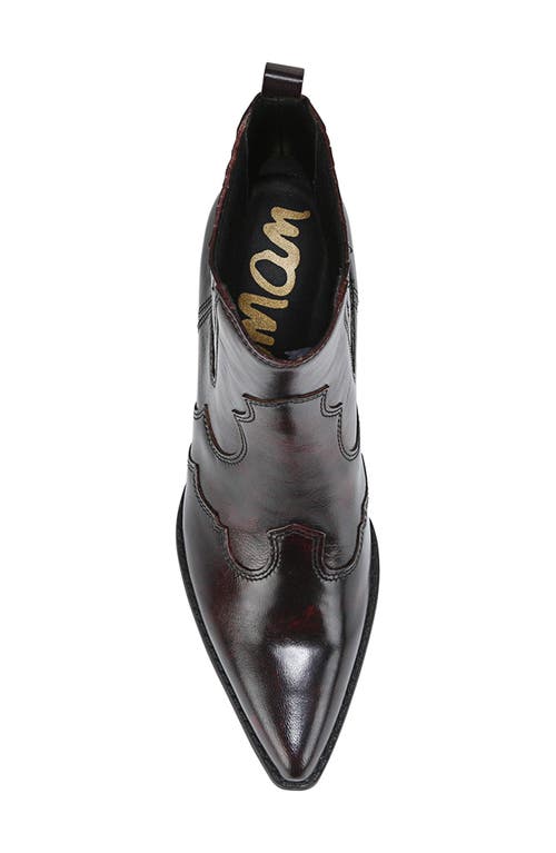 Sam Edelman West Ankle Boot Merlot Leather In Burgundy