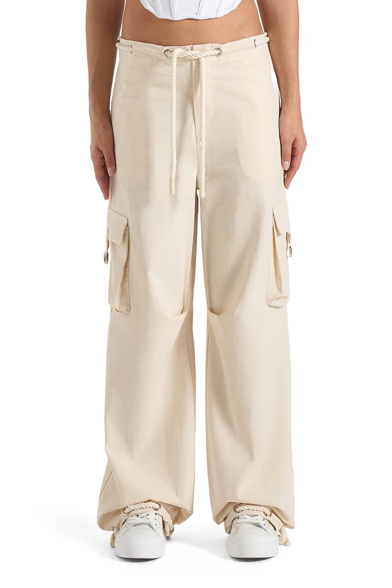 Rosa Ripstop Parachute Cargo Pants, Alternate, color, Cream