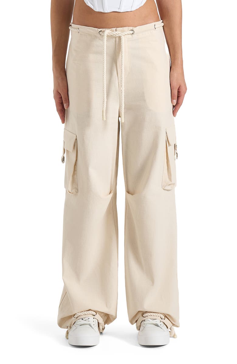 Manière De Voir Rosa Ripstop Parachute Cargo Pants, Alternate, color, Cream