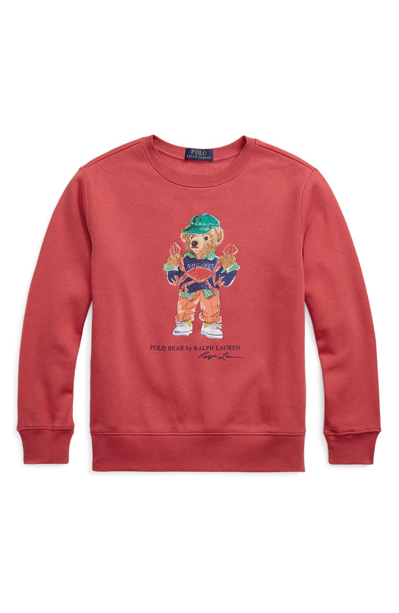 Polo Ralph Lauren Kids' Polo Bear Fleece Graphic Sweatshirt, Main, color, 