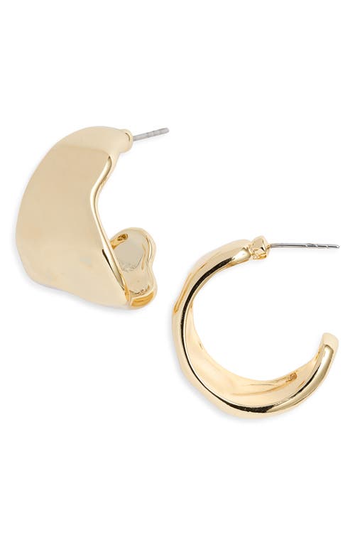 Open Edit Tapered Organic Hoop Earrings In Gold